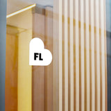 Florida Heart Black on White Sticker