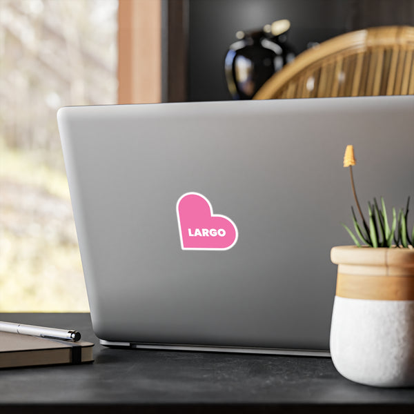 Largo FL Love White Pink Vinyl Decal