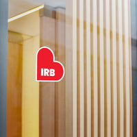 IRB FL Heart White Red Sticker