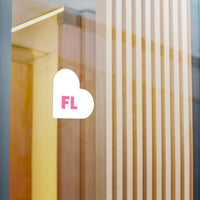 Florida Heart Pink White Sticker