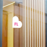 Florida Heart Pink White Sticker