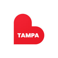 Tampa Florida Heart White Red Sticker