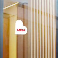 Largo Florida Heart Red White Sticker