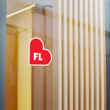 Florida Heart White Red Sticker